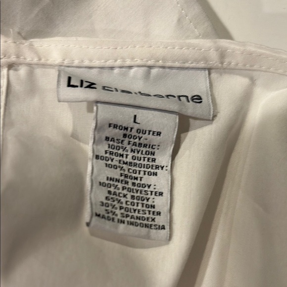 Liz Claiborne large Sleeveless top Blue and White Geometric Embellished - Picture 4 of 4